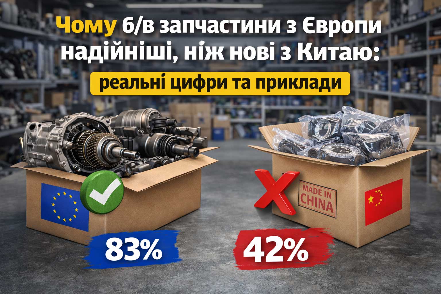 Чому б/в запчастини з Європи надійніші, ніж нові з Китаю: реальні цифри та приклади