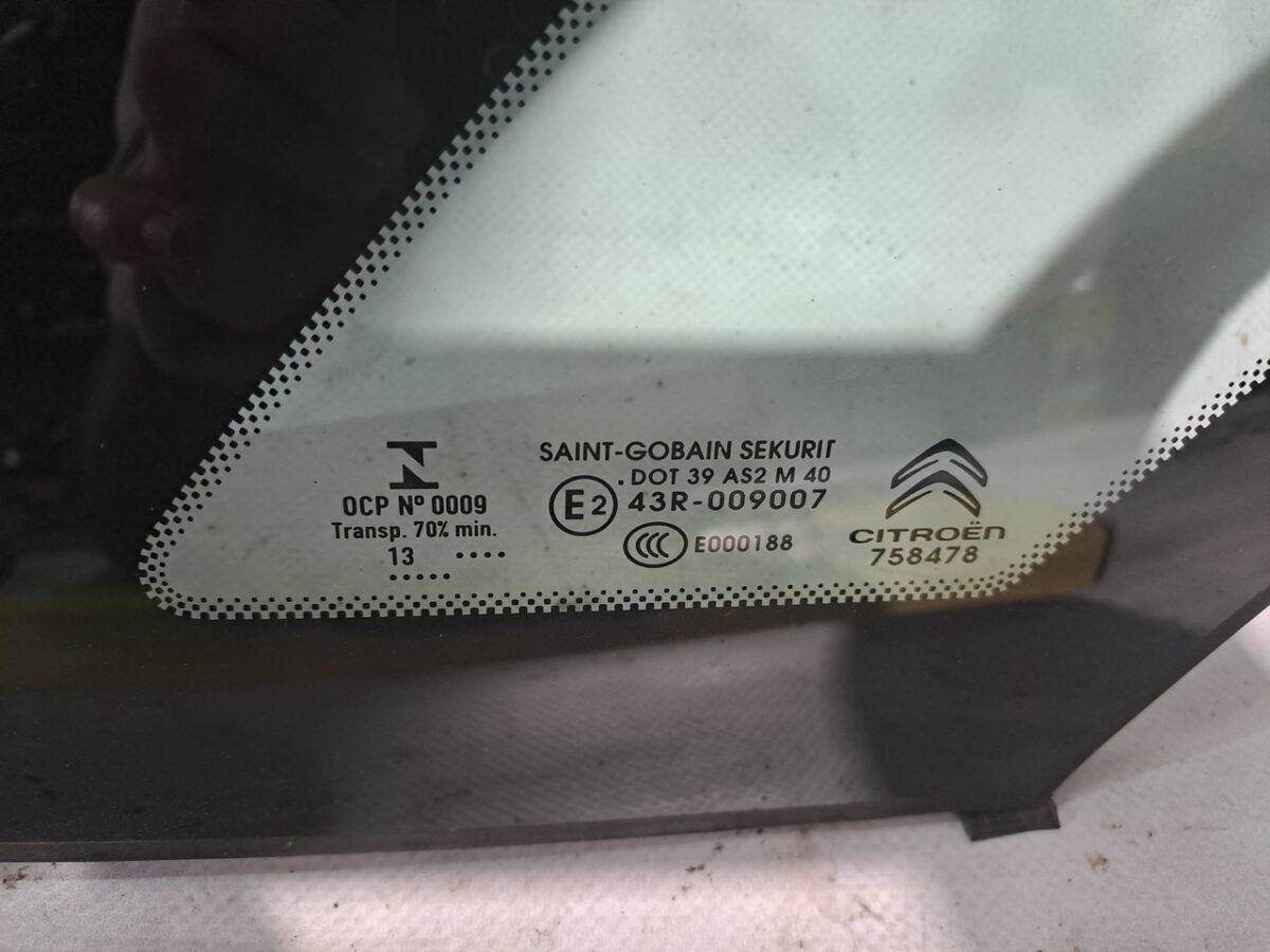 Скло кузовне заднє праве Citroen C4 Picasso II маркування DOT39AS2M40 - Зображення 2