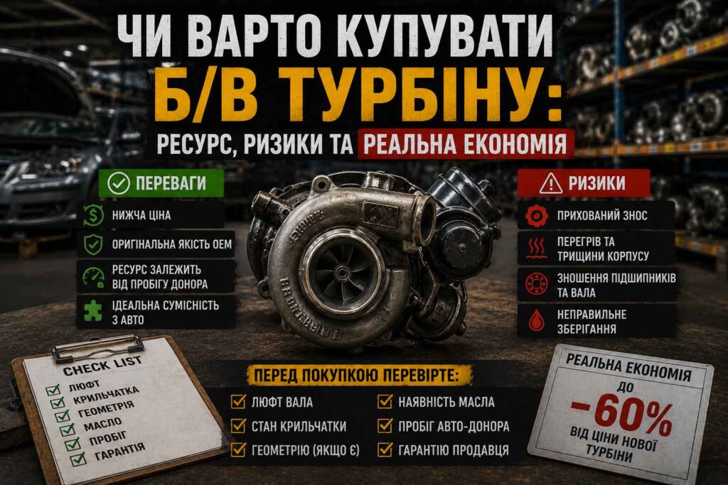 Чи варто купувати б/в турбіну: ресурс, ризики та реальна економія