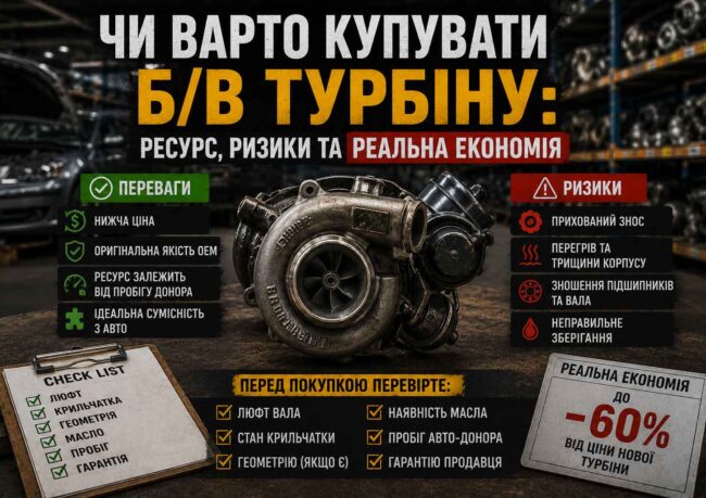 Чи варто купувати б/в турбіну: ресурс, ризики та реальна економія
