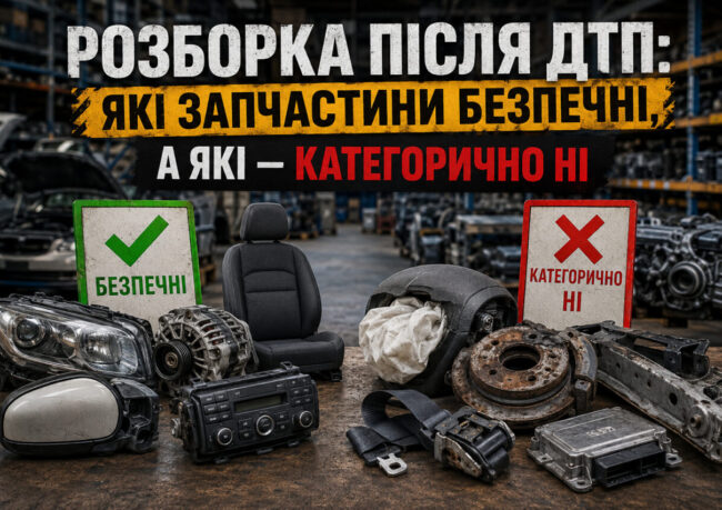 Розборка після ДТП: які запчастини безпечні, а які — категорично ні